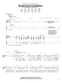 page one of Engraved Invitation (Guitar Tab)