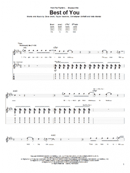 page one of Best Of You (Guitar Tab)