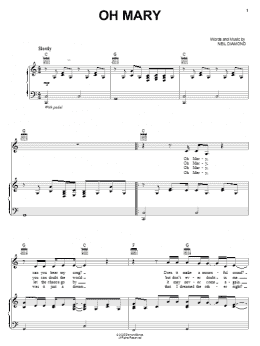 page one of Oh Mary (Piano, Vocal & Guitar Chords (Right-Hand Melody))