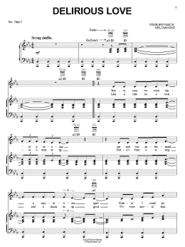 page one of Delirious Love (Piano, Vocal & Guitar Chords (Right-Hand Melody))