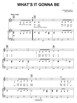 page one of What's It Gonna Be (Piano, Vocal & Guitar Chords (Right-Hand Melody))