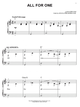 page one of All For One (Easy Piano)