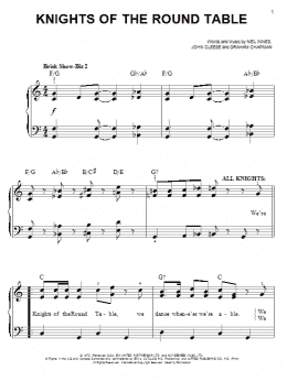 page one of Knights Of The Round Table (Easy Piano)