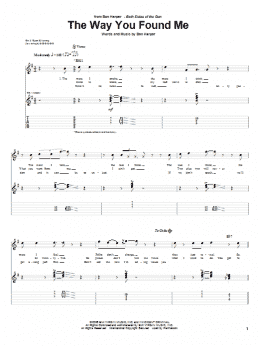 page one of The Way You Found Me (Guitar Tab)