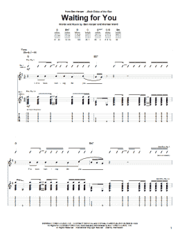page one of Waiting For You (Guitar Tab)