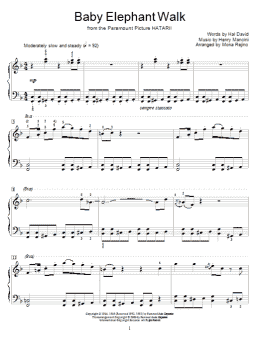 page one of Baby Elephant Walk (Educational Piano)