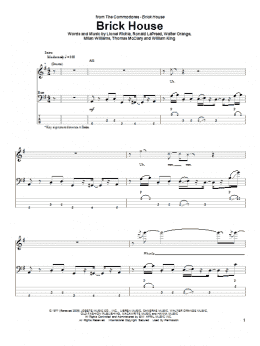 page one of Brick House (Bass Guitar Tab)