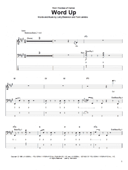 page one of Word Up (Bass Guitar Tab)