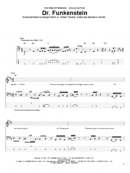 page one of Dr. Funkenstein (Bass Guitar Tab)