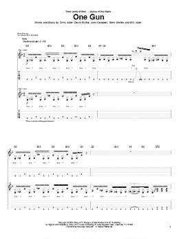 page one of One Gun (Guitar Tab)