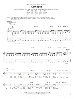 page one of Omerta (Guitar Tab)