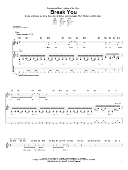 page one of Break You (Guitar Tab)