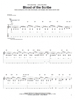 page one of Blood Of The Scribe (Guitar Tab)