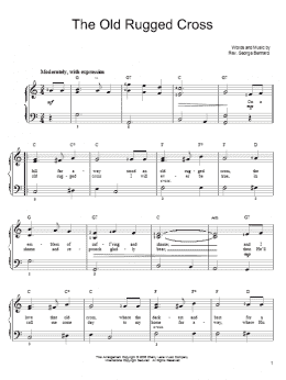 page one of The Old Rugged Cross (Easy Piano)