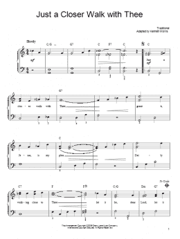 page one of Just A Closer Walk With Thee (Easy Piano)