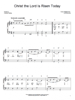 page one of Christ The Lord Is Risen Today (Easy Piano)