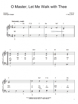 page one of O Master, Let Me Walk With Thee (Easy Piano)