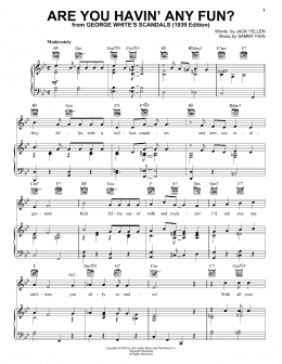 page one of Are You Havin' Any Fun? (Piano, Vocal & Guitar Chords (Right-Hand Melody))