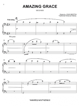 page one of Amazing Grace (Piano Duet)