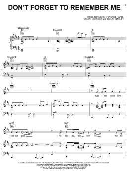 page one of Don't Forget To Remember Me (Piano, Vocal & Guitar Chords (Right-Hand Melody))