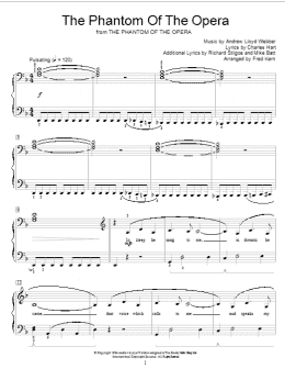 page one of The Phantom Of The Opera (Educational Piano)