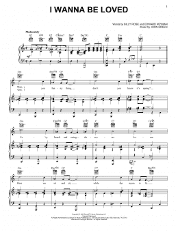 page one of I Wanna Be Loved (Piano, Vocal & Guitar Chords (Right-Hand Melody))