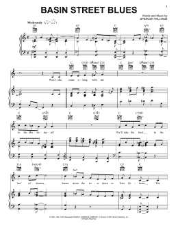 page one of Basin Street Blues (Piano, Vocal & Guitar Chords (Right-Hand Melody))