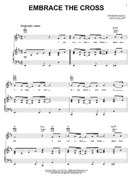 page one of Embrace The Cross (Piano, Vocal & Guitar Chords (Right-Hand Melody))