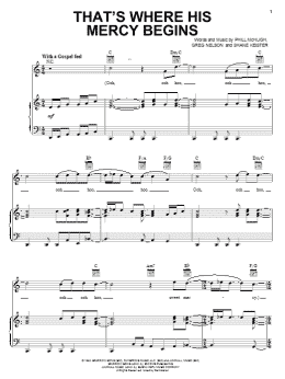 page one of That's Where His Mercy Begins (Piano, Vocal & Guitar Chords (Right-Hand Melody))