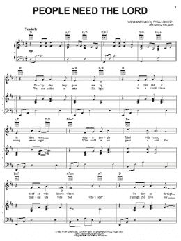 page one of People Need The Lord (Piano, Vocal & Guitar Chords (Right-Hand Melody))