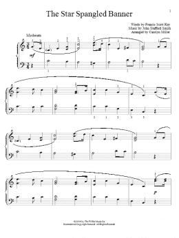 page one of The Star Spangled Banner (Educational Piano)