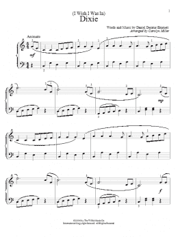 page one of (I Wish I Was In) Dixie (Educational Piano)