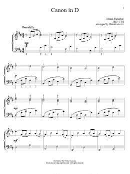 page one of Canon In D (Educational Piano)