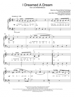page one of I Dreamed A Dream (Educational Piano)