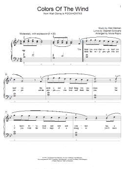 page one of Colors Of The Wind (from Pocahontas) (arr. Mona Rejino) (Educational Piano)