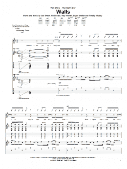 page one of Walls (Guitar Tab)