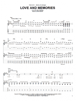 page one of Love and Memories (Guitar Tab)