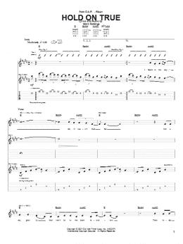 page one of Hold On True (Guitar Tab)