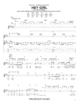 page one of Hey Girl (Guitar Tab)