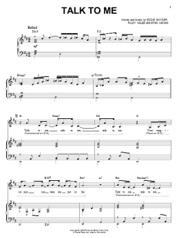 page one of Talk To Me (Piano & Vocal)