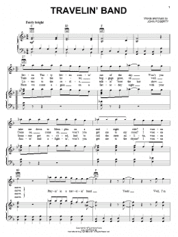 page one of Travelin' Band (Piano, Vocal & Guitar Chords (Right-Hand Melody))