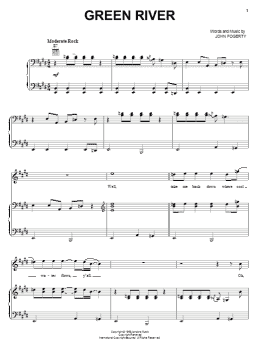 page one of Green River (Piano, Vocal & Guitar Chords (Right-Hand Melody))