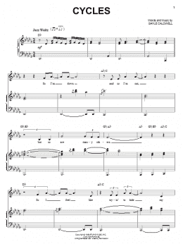 page one of Cycles (Piano & Vocal)