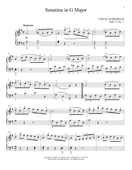 page one of Piano Sonatina In G Major (First Movement Theme) (Piano Solo)