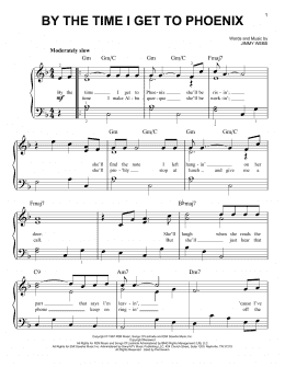 page one of By The Time I Get To Phoenix (Easy Piano)