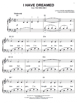 page one of I Have Dreamed (Easy Piano)