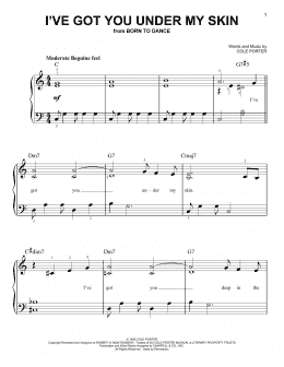 page one of I've Got You Under My Skin (Easy Piano)