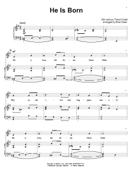 page one of He Is Born, The Holy Child (Il Est Ne, Le Divin Enfant) (Piano & Vocal)