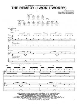 page one of The Remedy (I Won't Worry) (Guitar Tab)