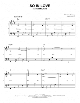 page one of So In Love (from Kiss Me, Kate) (Easy Piano)